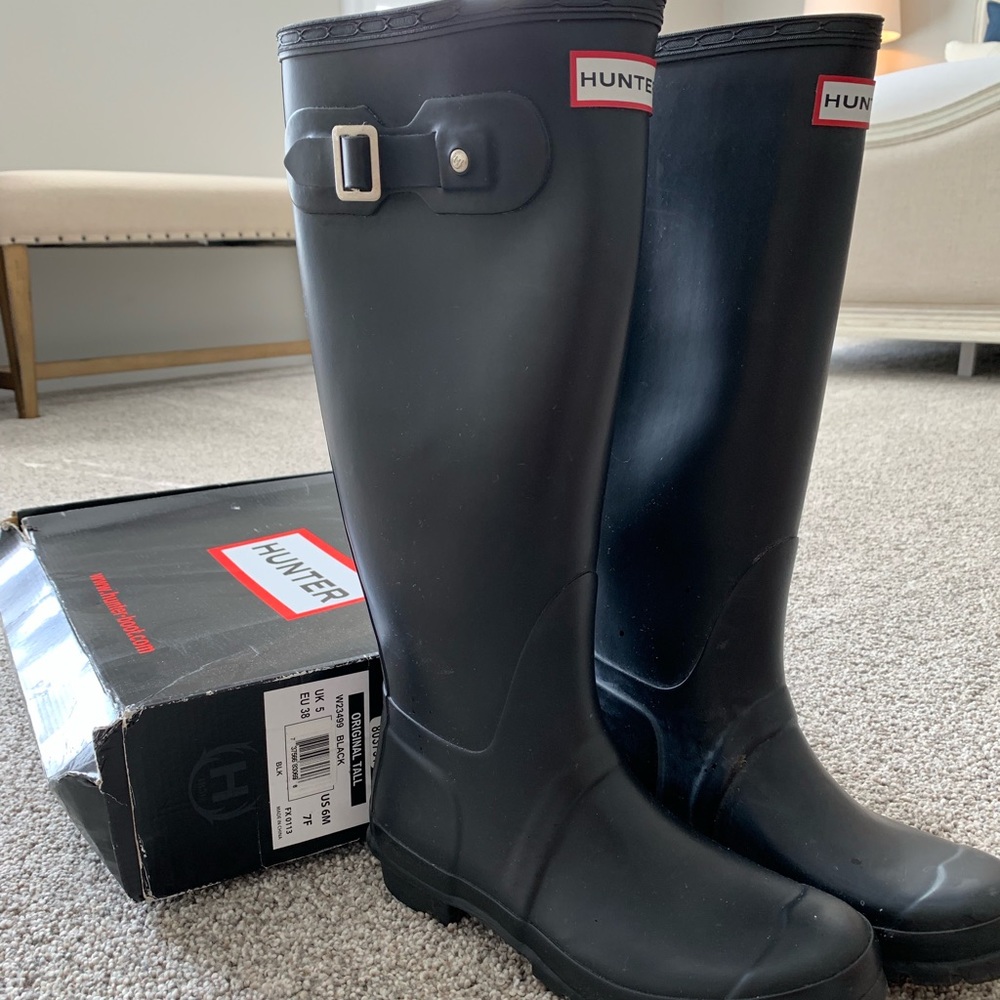 Hunter Boots Tall Black Sz 7